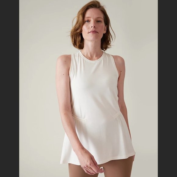 NWT ATHLETA Air Out Cinch Tank - White - Picture 1 of 9